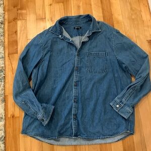 Men’s Express Denim Jean Button Up Shirt - Size XL